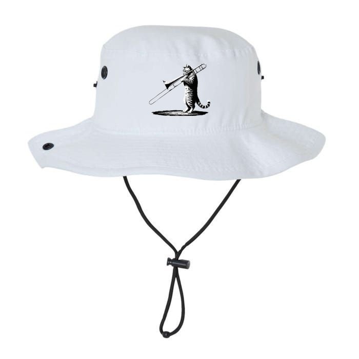 Cat Playing Trombone Player Trombonist Instrument Bucket Hat