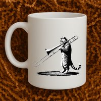 Cat Playing Trombone Player Trombonist Instrument Mug