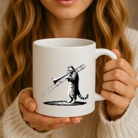 Cat Playing Trombone Player Trombonist Instrument Mug