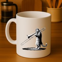 Cat Playing Trombone Player Trombonist Instrument Mug