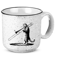 Cat Playing Trombone Player Trombonist Instrument 15oz Campfire Ceramic Mug