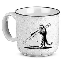 Cat Playing Trombone Player Trombonist Instrument 15oz Campfire Ceramic Mug