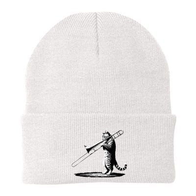 Cat Playing Trombone Player Trombonist Instrument Beanie