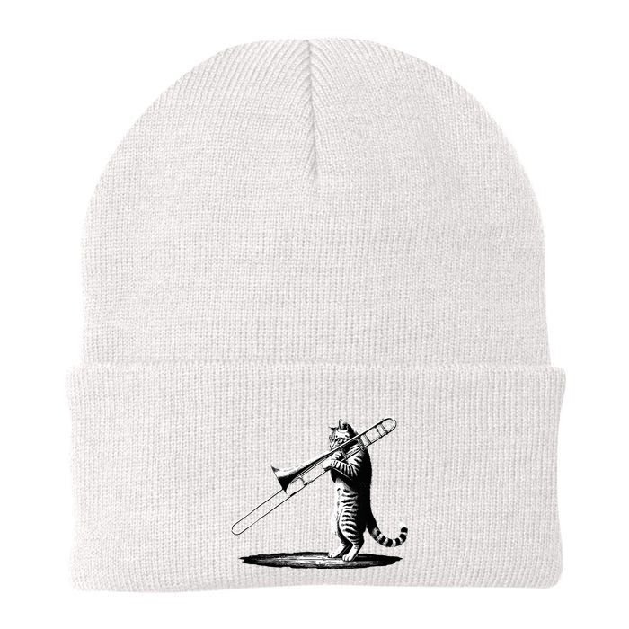 Cat Playing Trombone Player Trombonist Instrument Beanie