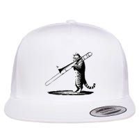 Cat Playing Trombone Player Trombonist Instrument Flatbill Hat