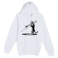 Cat Playing Trombone Player Trombonist Instrument Premium Pullover Hoodie