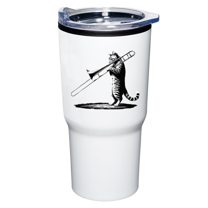 Cat Playing Trombone Player Trombonist Instrument Tumbler