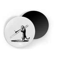 Cat Playing Trombone Player Trombonist Instrument Magnet