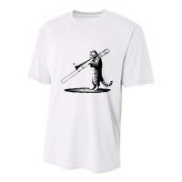 Cat Playing Trombone Player Trombonist Instrument Youth Performance Sprint T-Shirt