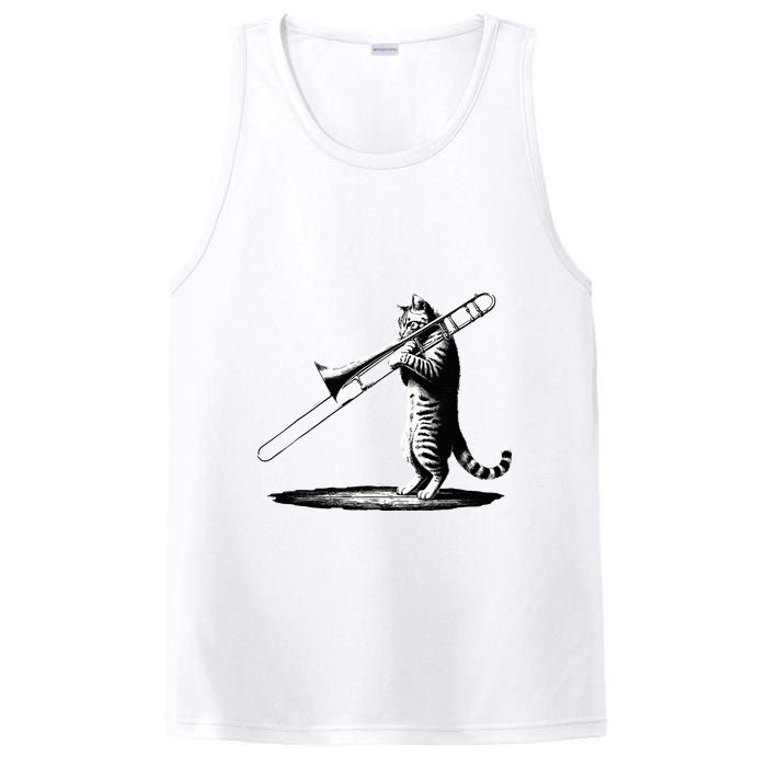Cat Playing Trombone Player Trombonist Instrument PosiCharge Competitor Tank