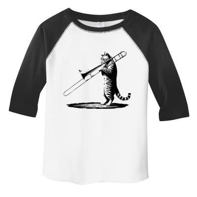 Cat Playing Trombone Player Trombonist Instrument Toddler Fine Jersey T-Shirt