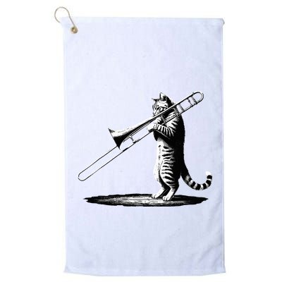 Cat Playing Trombone Player Trombonist Instrument Golf Towel