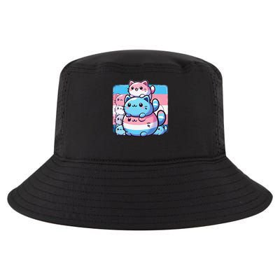 Cat Pile Trans Pride Transgender Day Of Visibility Cool Comfort Performance Bucket Hat