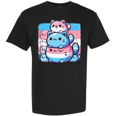 Cat Pile Trans Pride Transgender Day Of Visibility Garment-Dyed Heavyweight T-Shirt