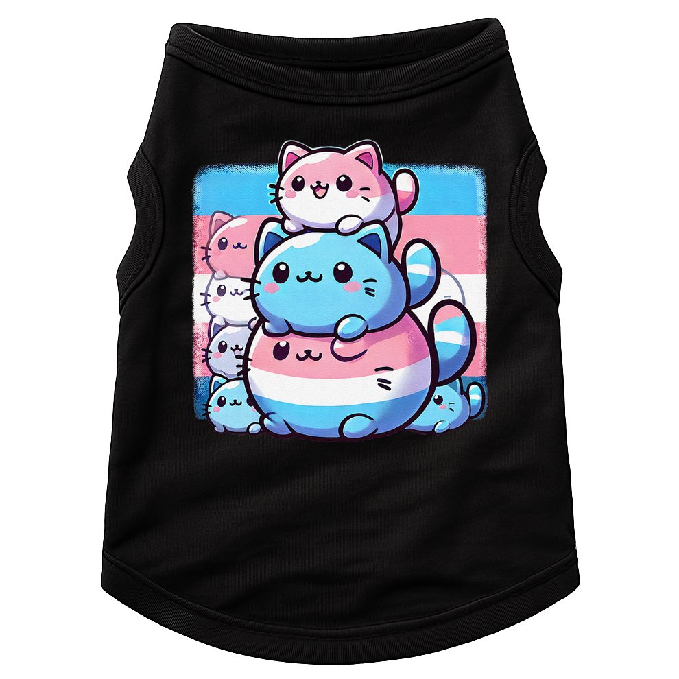 Cat Pile Trans Pride Transgender Day Of Visibility Doggie Tank