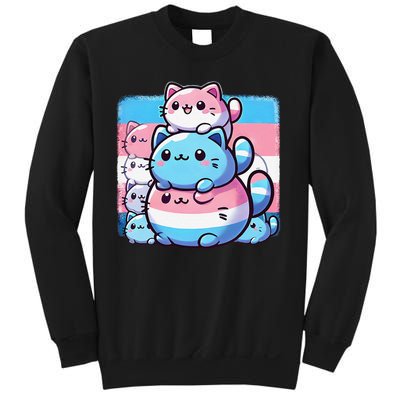 Cat Pile Trans Pride Transgender Day Of Visibility Sweatshirt