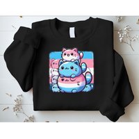 Cat Pile Trans Pride Transgender Day Of Visibility Sweatshirt