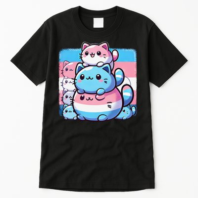 Cat Pile Trans Pride Transgender Day Of Visibility Tall T-Shirt