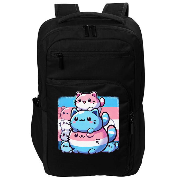 Cat Pile Trans Pride Transgender Day Of Visibility Impact Tech Backpack