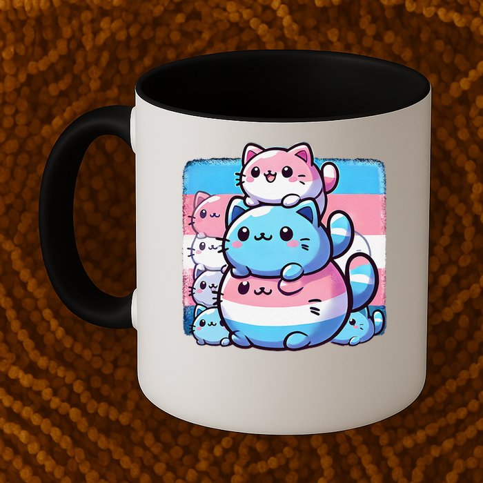 Cat Pile Trans Pride Transgender Day Of Visibility Mug