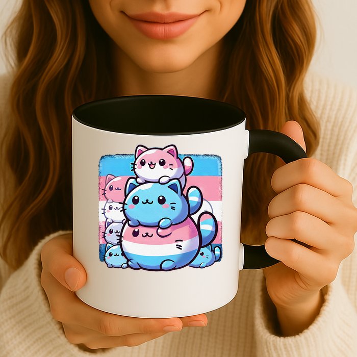Cat Pile Trans Pride Transgender Day Of Visibility Mug