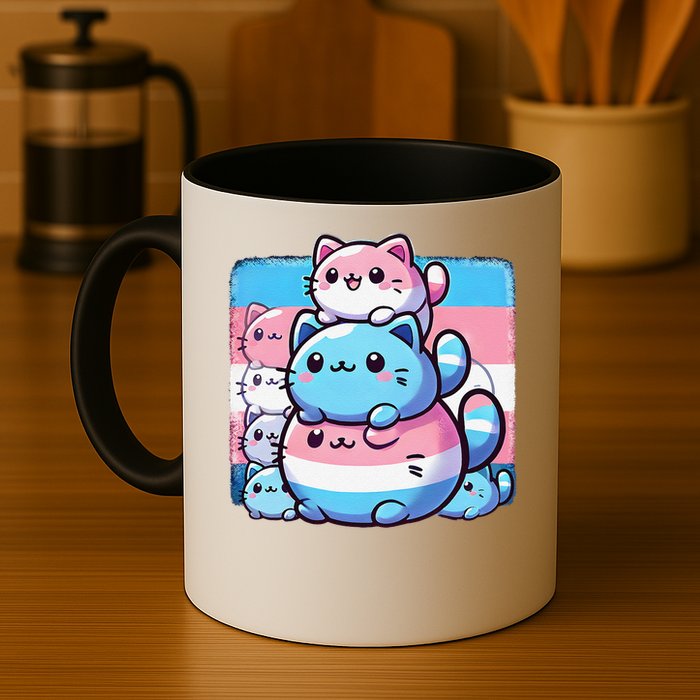 Cat Pile Trans Pride Transgender Day Of Visibility Mug