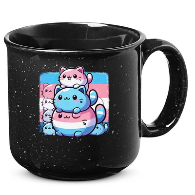 Cat Pile Trans Pride Transgender Day Of Visibility 15oz Campfire Ceramic Mug