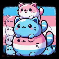Cat Pile Trans Pride Transgender Day Of Visibility Drawstring Bag