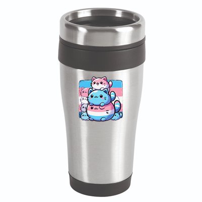 Cat Pile Trans Pride Transgender Day Of Visibility 16oz Travel Tumbler