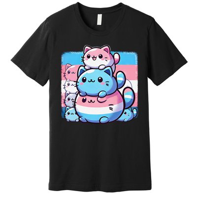 Cat Pile Trans Pride Transgender Day Of Visibility Premium T-Shirt