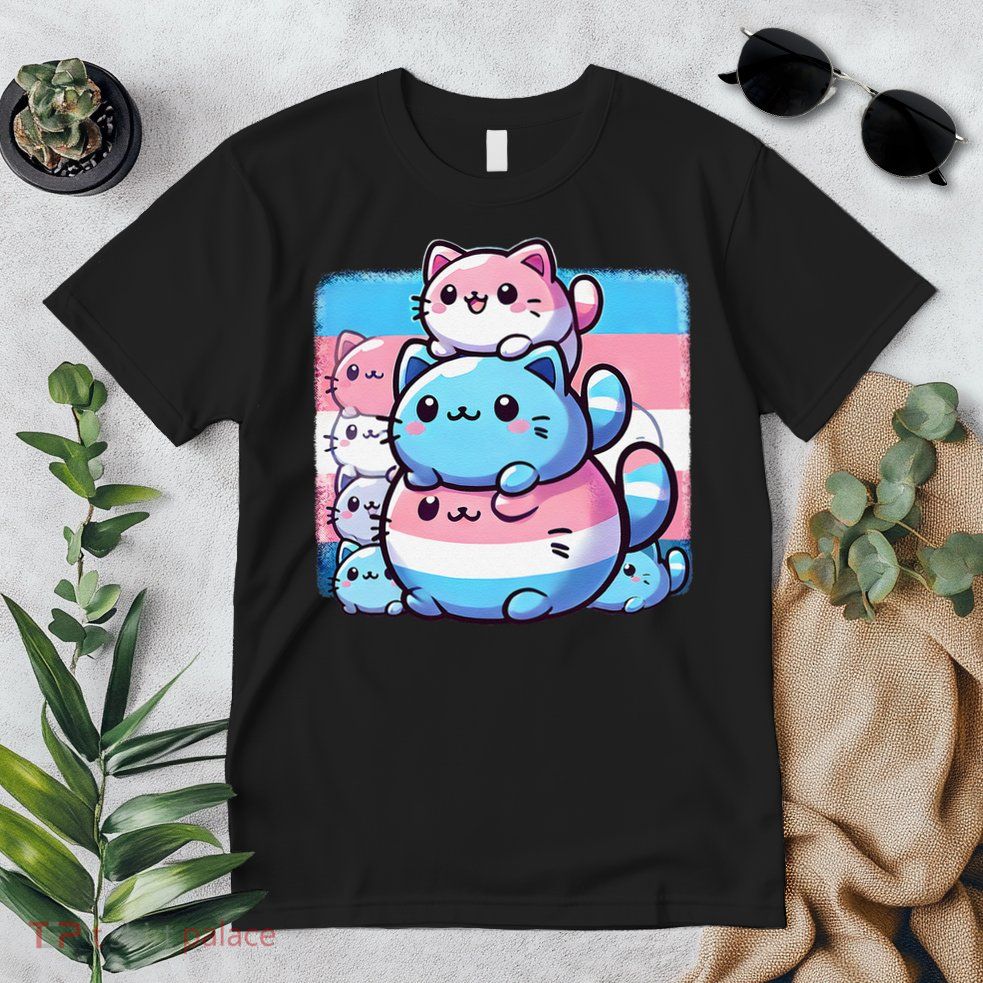 Cat Pile Trans Pride Transgender Day Of Visibility Premium T-Shirt