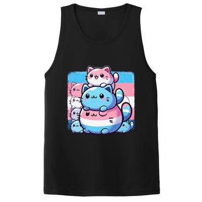 Cat Pile Trans Pride Transgender Day Of Visibility PosiCharge Competitor Tank