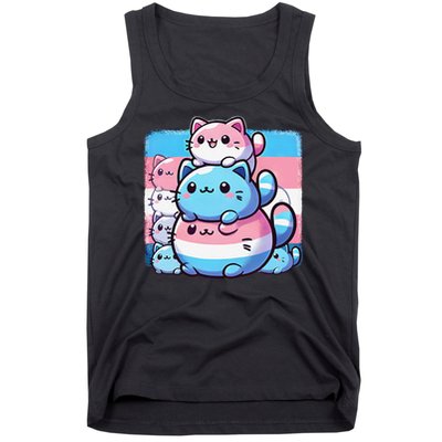 Cat Pile Trans Pride Transgender Day Of Visibility Tank Top