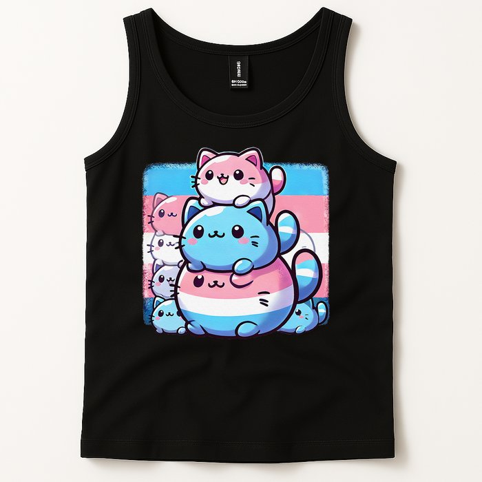 Cat Pile Trans Pride Transgender Day Of Visibility Tank Top