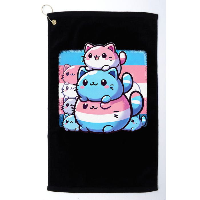 Cat Pile Trans Pride Transgender Day Of Visibility Golf Towel