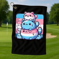 Cat Pile Trans Pride Transgender Day Of Visibility Golf Towel