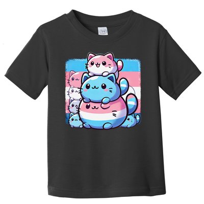 Cat Pile Trans Pride Transgender Day Of Visibility Toddler T-Shirt