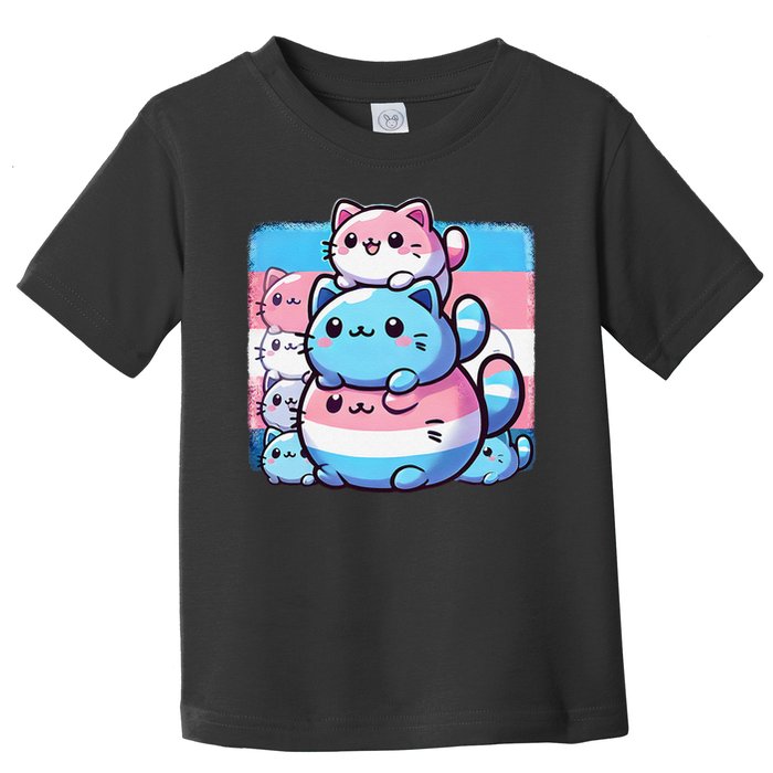 Cat Pile Trans Pride Transgender Day Of Visibility Toddler T-Shirt