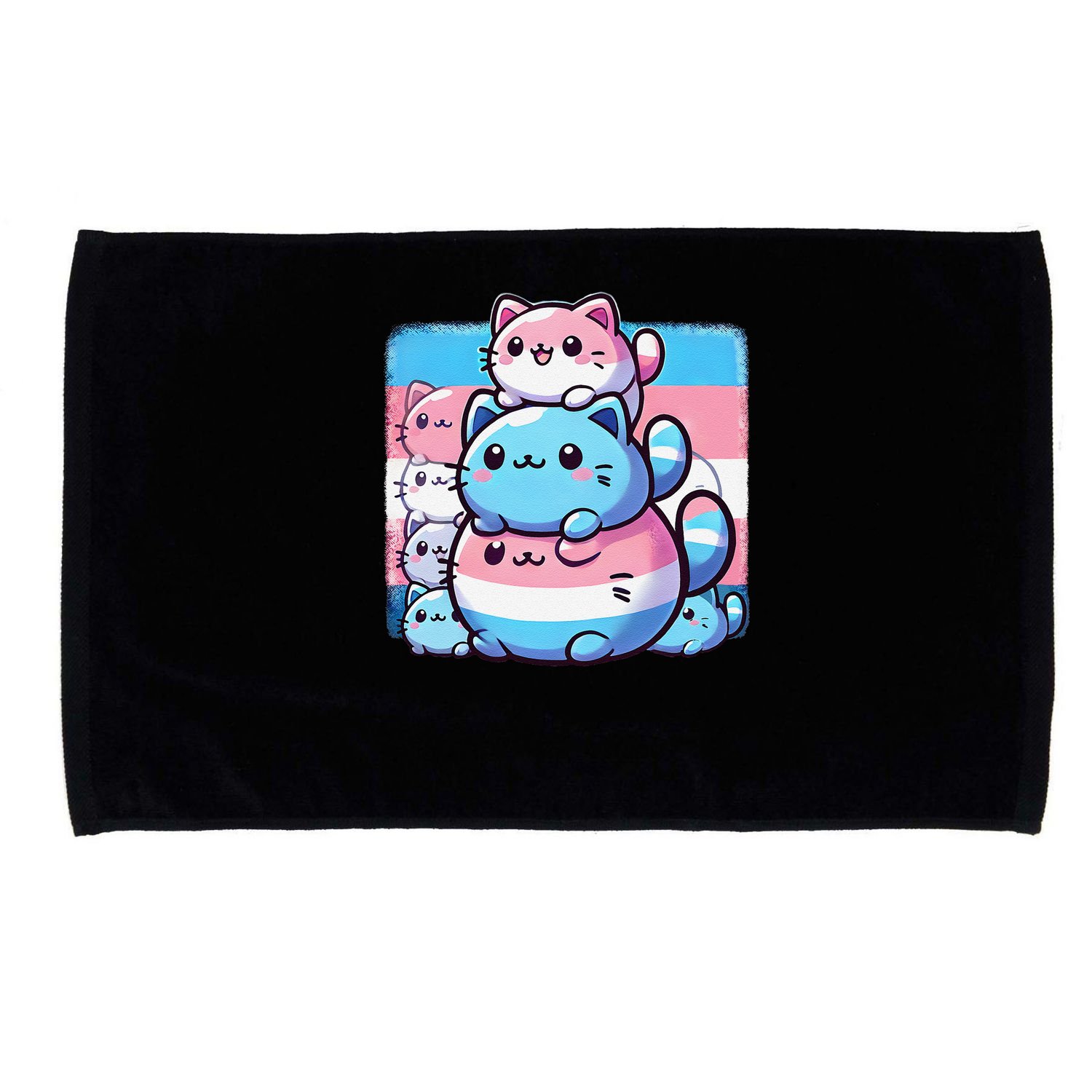 Cat Pile Trans Pride Transgender Day Of Visibility Microfiber Hand Towel