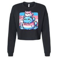 Cat Pile Trans Pride Transgender Day Of Visibility Cropped Pullover Crew