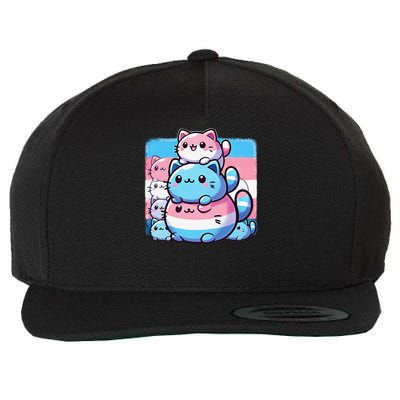 Cat Pile Trans Pride Transgender Day Of Visibility Wool Snapback Cap