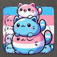 Cat Pile Trans Pride Transgender Day Of Visibility Cotton Canvas Backpack