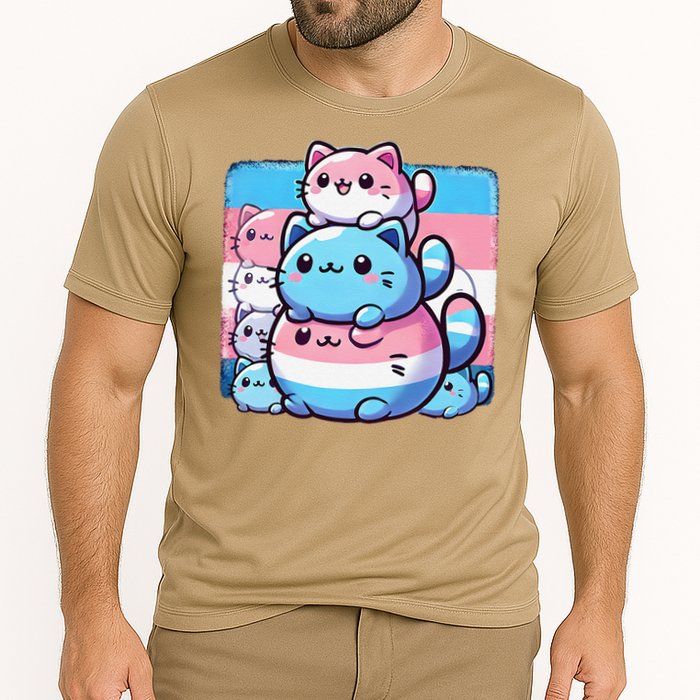 Cat Pile Trans Pride Transgender Day Of Visibility Performance Shirt