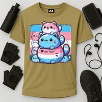 Cat Pile Trans Pride Transgender Day Of Visibility Performance Shirt