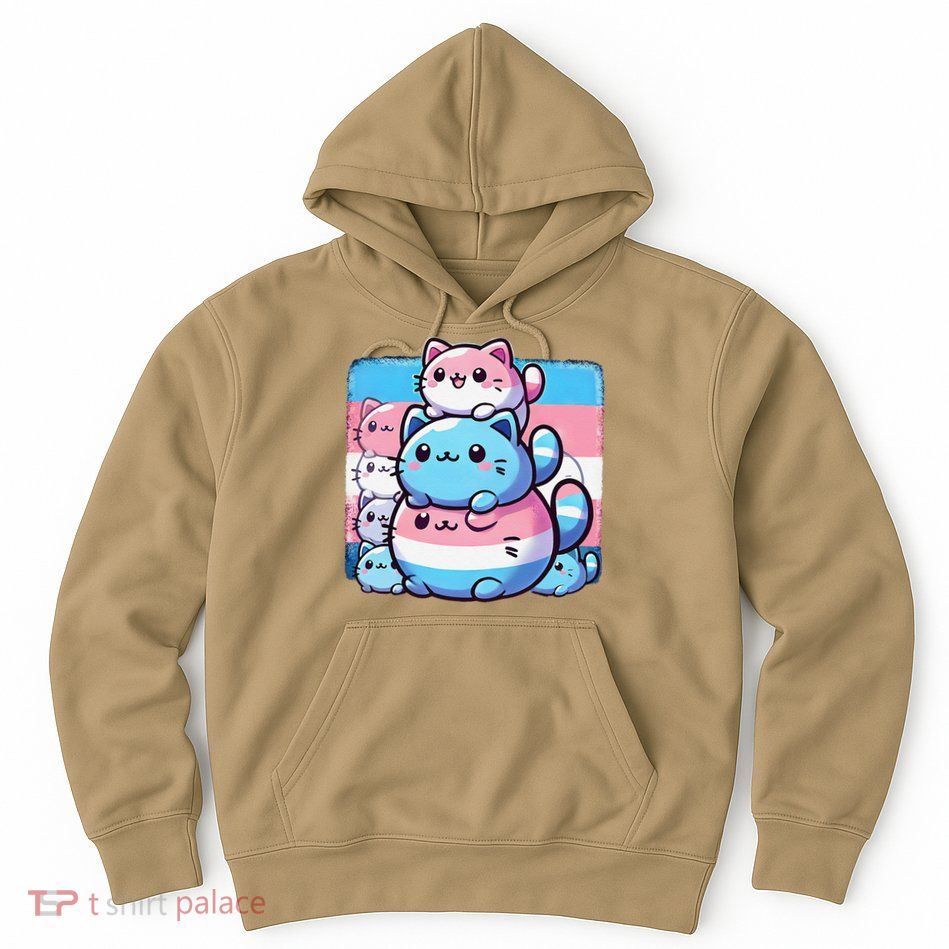Cat Pile Trans Pride Transgender Day Of Visibility Hoodie