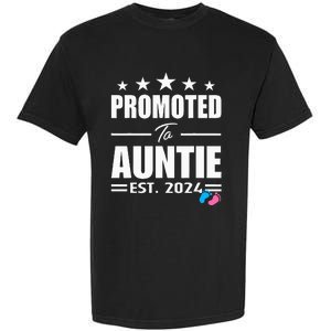 Cute Promoted To Aunt 2024 Funny Gender Reveal Pink Or Blue Garment-Dyed Heavyweight T-Shirt