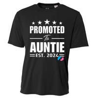 Cute Promoted To Aunt 2024 Funny Gender Reveal Pink Or Blue Cooling Performance Crew T-Shirt