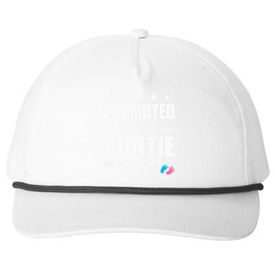 Cute Promoted To Aunt 2024 Funny Gender Reveal Pink Or Blue Snapback Five-Panel Rope Hat