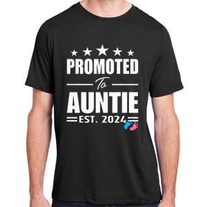 Cute Promoted To Aunt 2024 Funny Gender Reveal Pink Or Blue Adult ChromaSoft Performance T-Shirt