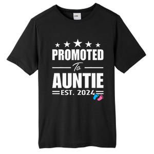 Cute Promoted To Aunt 2024 Funny Gender Reveal Pink Or Blue Tall Fusion ChromaSoft Performance T-Shirt